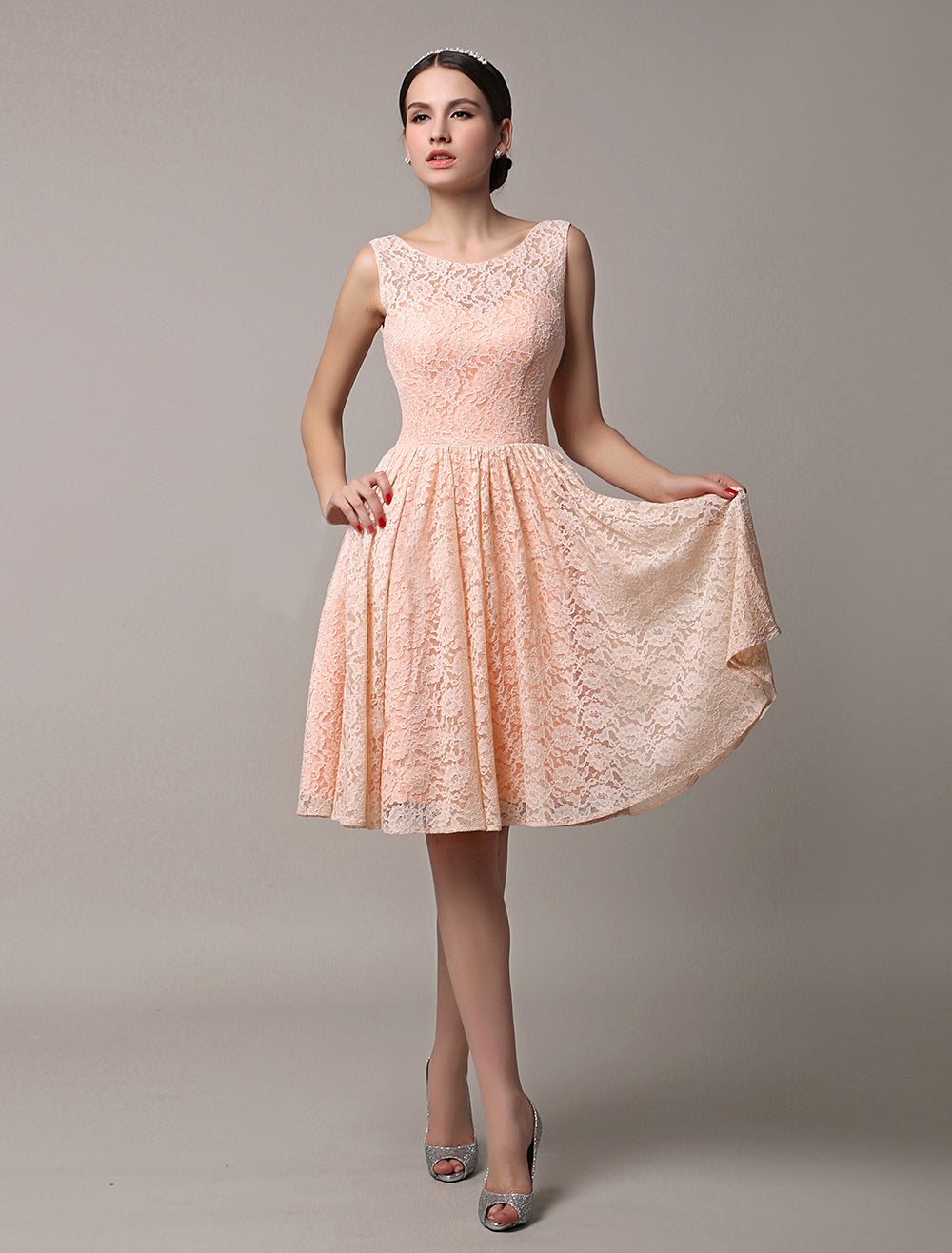 Peach Lace Skater Dress ShObO Peach Lace Skater Dress ShObO
