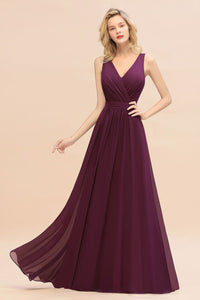 Plum V Neck Ruched Tie Back Maxi