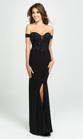 Black Long Off-Shoulder Formal Prom Dress