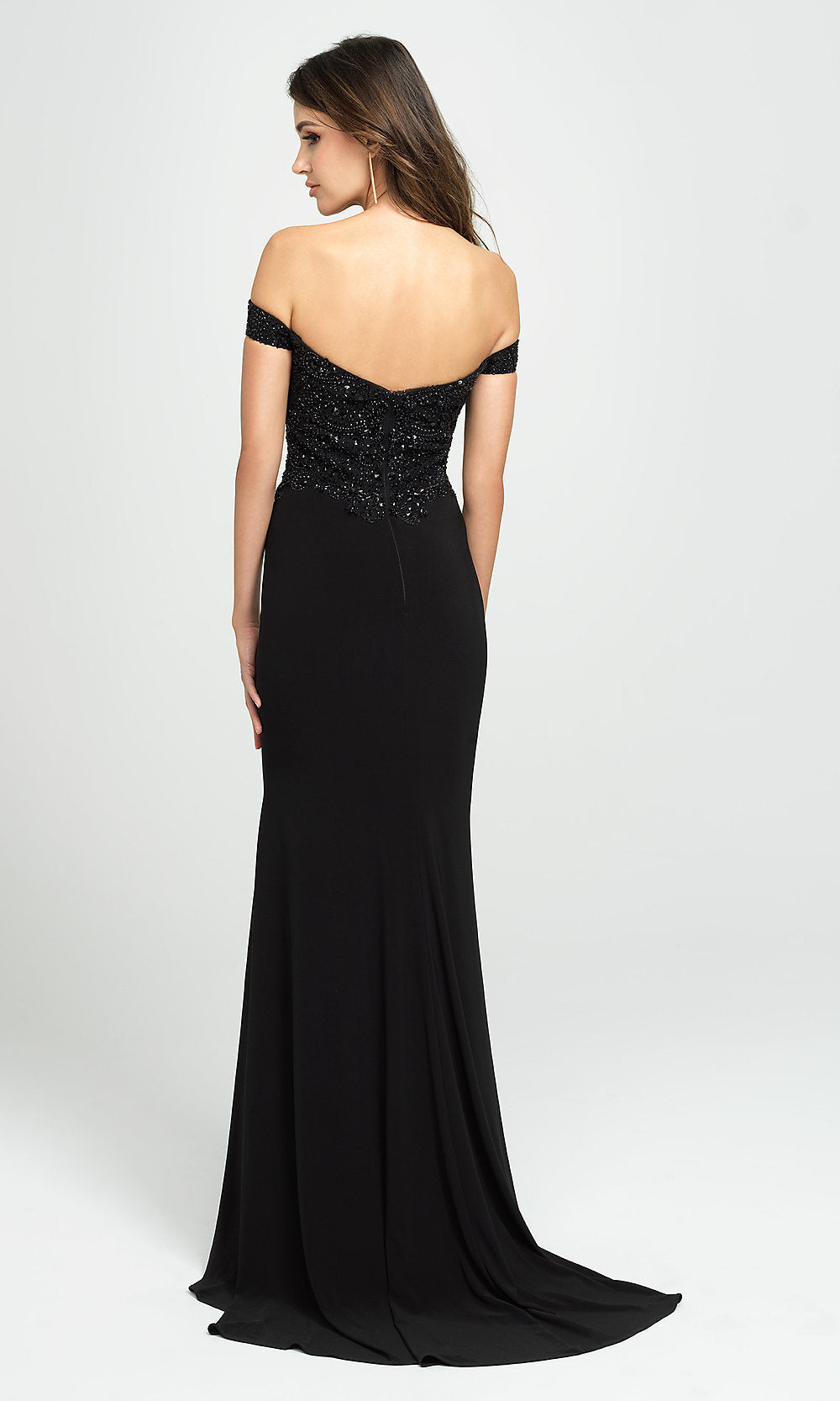 Black Long Off-Shoulder Formal Prom Dress