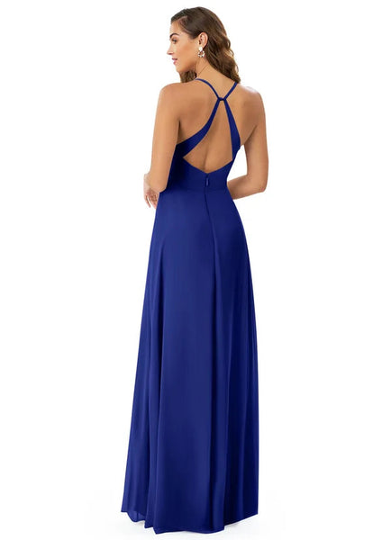 Maroon V Neck Pleated Cross Back Maxi