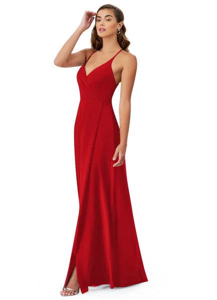Maroon V Neck Pleated Cross Back Maxi