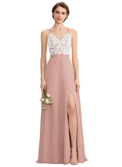 Dusty Pink Lace Detailing Strappy Backless Maxi