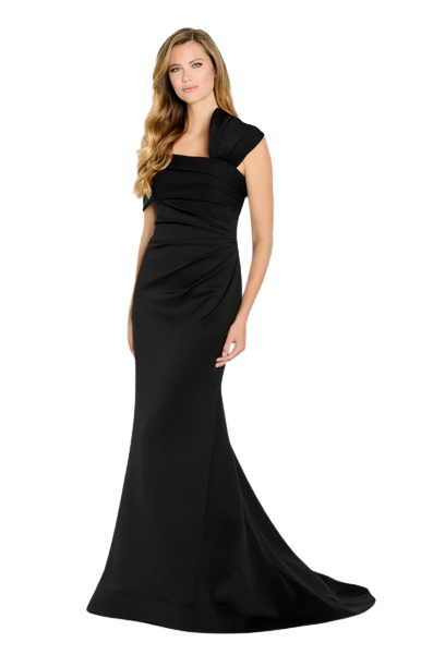 Black Pleated Mermaid Gown