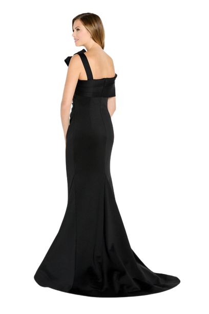 Black Pleated Mermaid Gown