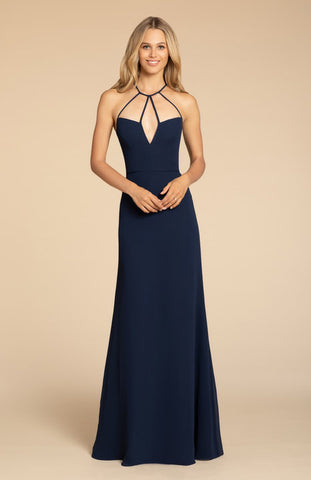 Navy Blue Strappy Halter Neck Dress