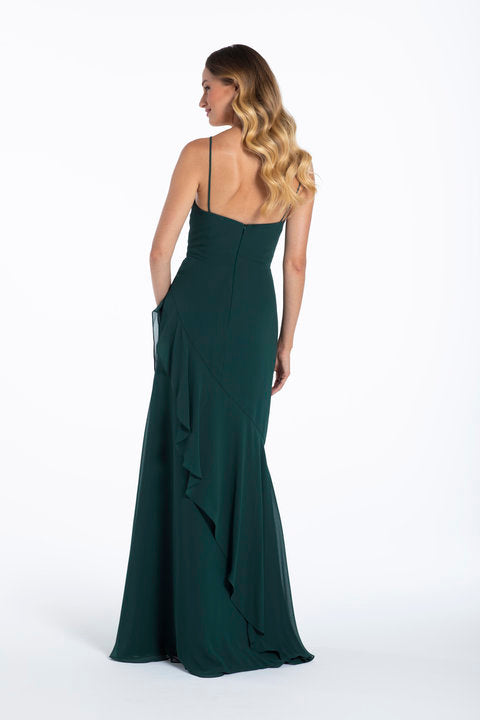 Bottle Green Spaghetti Strap Hi-Low Maxi
