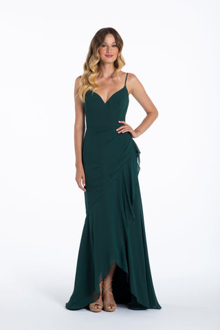 Bottle Green Spaghetti Strap Hi-Low Maxi