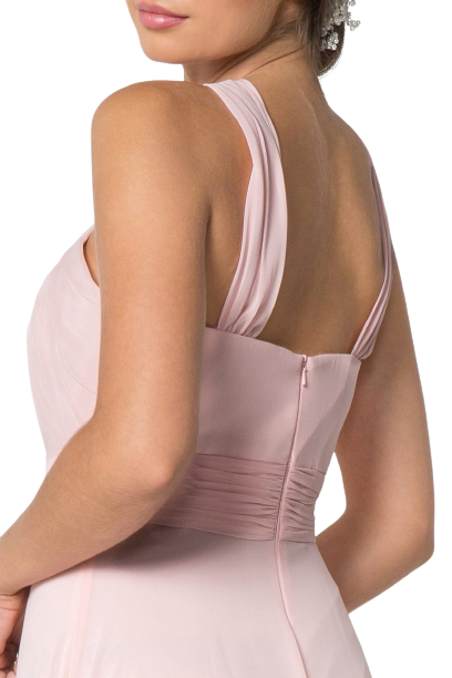 Wine Cross-Neck Ruched Maxi