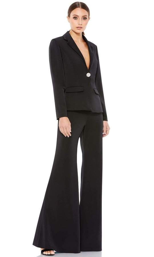 Black Wide Leg Formal Pantsuit Set