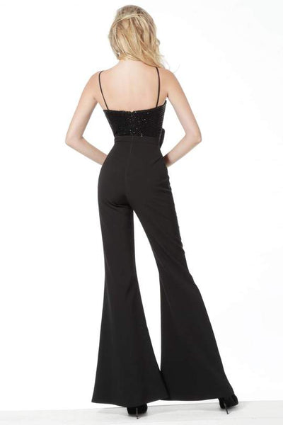 Black Embellished Sweetheart Bow Jumpsuit