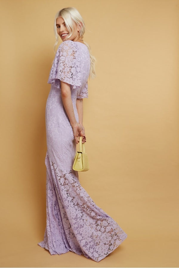 Lilac Lace Fishtail Maxi