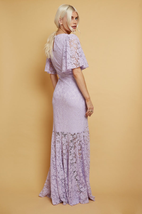 Lilac Lace Fishtail Maxi