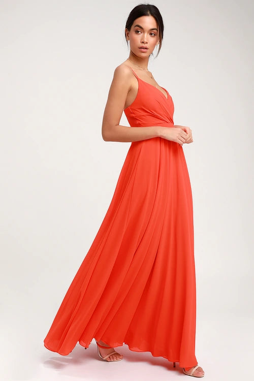 Lilac Ruched Strappy Flared Maxi
