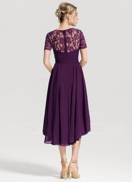 Deep Purple Sweetheart Neck Hi-Low Midi
