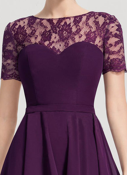 Deep Purple Sweetheart Neck Hi-Low Midi