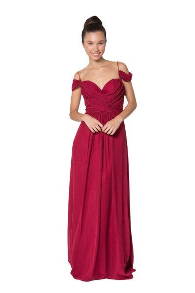 Navy Sweet-Heart Cold Shoulder Ruched Maxi