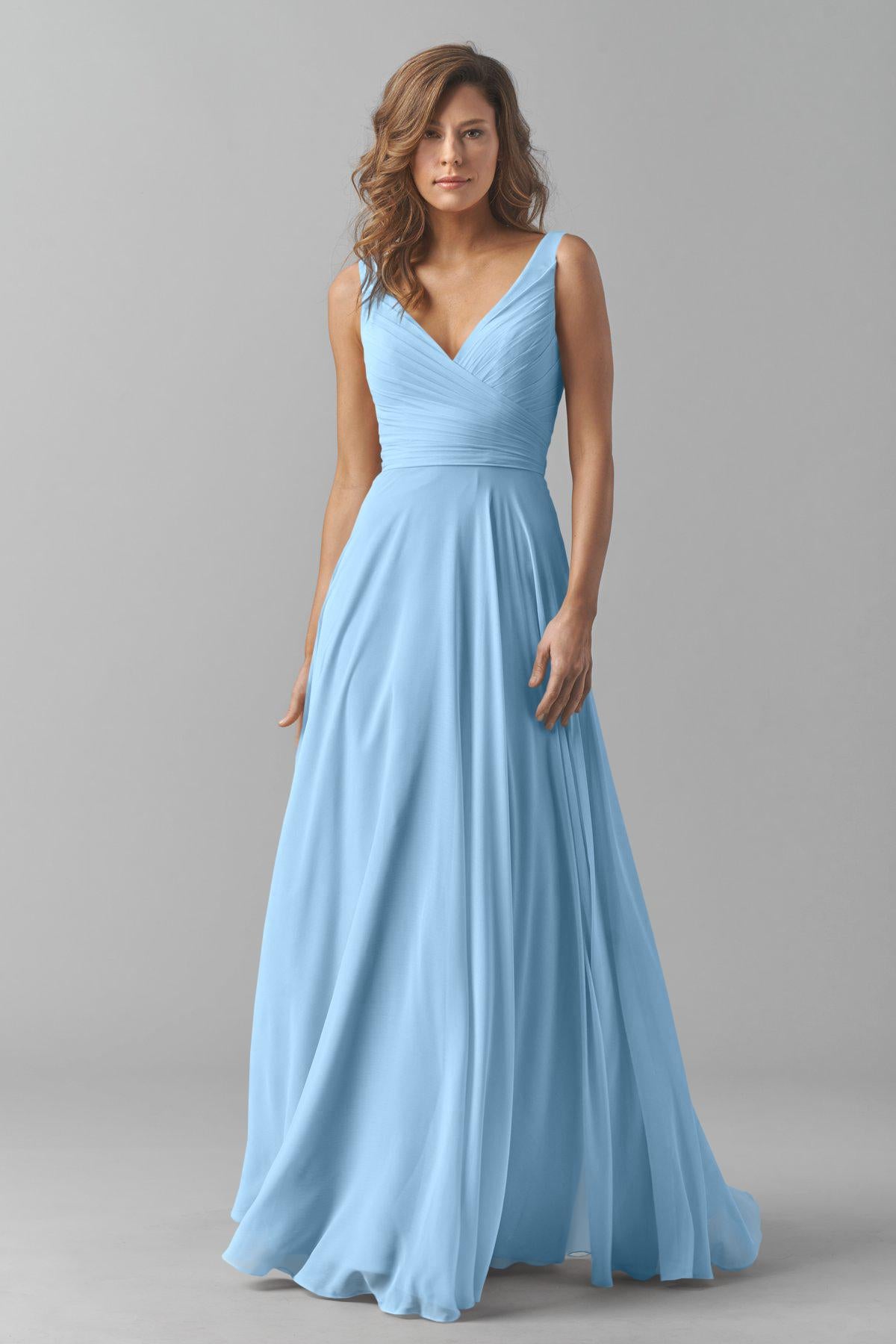 White V Neck Ruched Flared Maxi