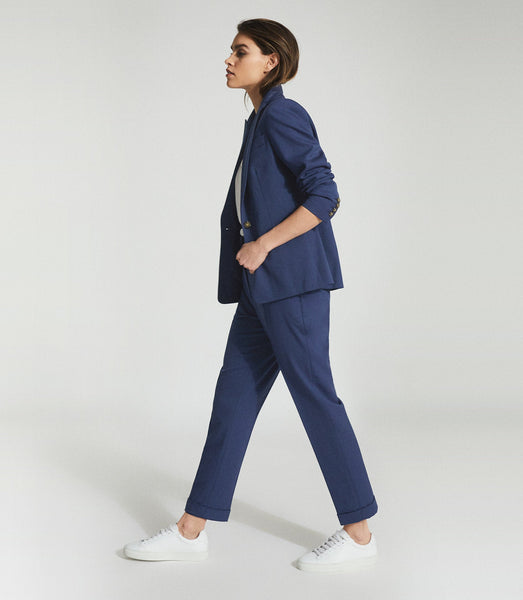 Navy Blue Pant Suit Set